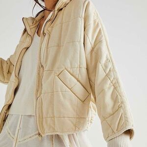 Free People Dolman Quilted Cream Jacket size XS